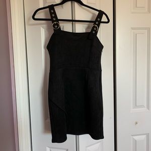 Black Synthetic Suede Dress